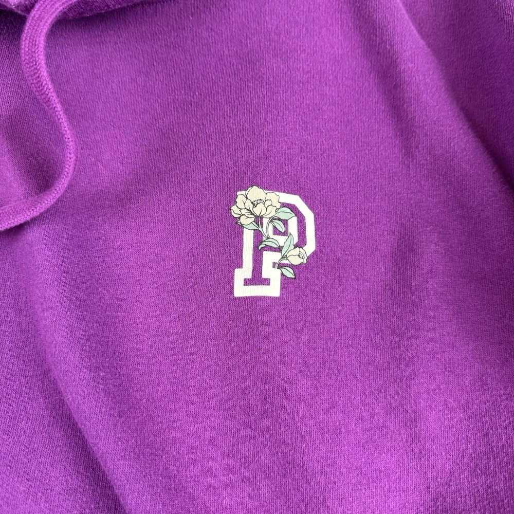 Pink Victorias Secret Fleece Lined Sweater Womens XL Violet Flower Sleeves - Picture 14 of 16